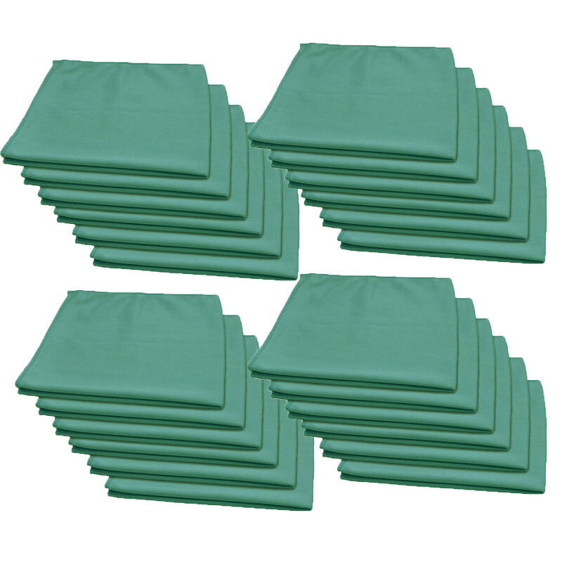 24 Pcs Microfiber Window Glass Drying Towel Auto Home 16″x16″ Green