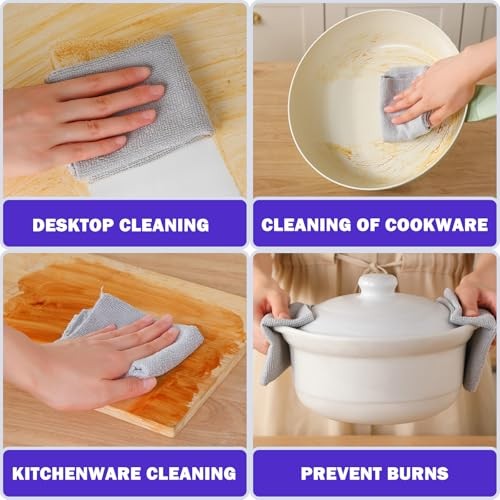 55 Pack Microfiber Cleaning Cloth Roll, Tear Away Reusable 9”X11”-55PK Grey