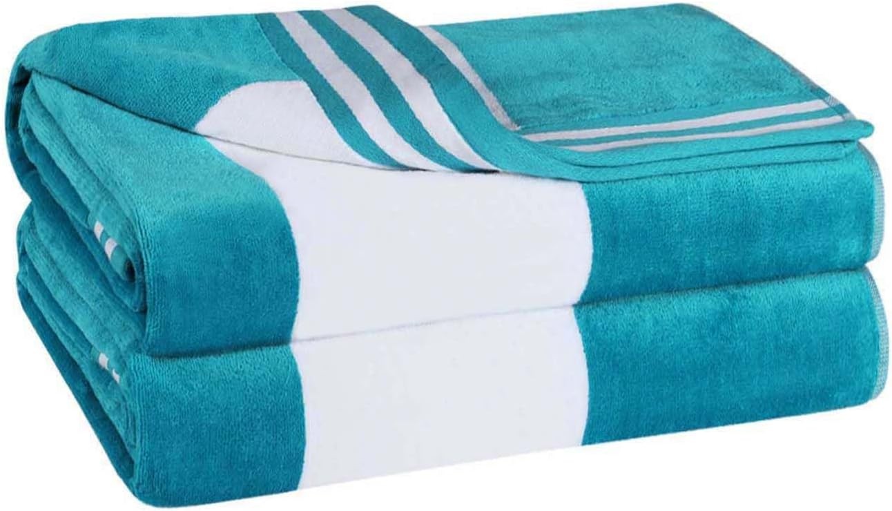 Superior Oversized Beach Towel, Turquoise (Set of 2)