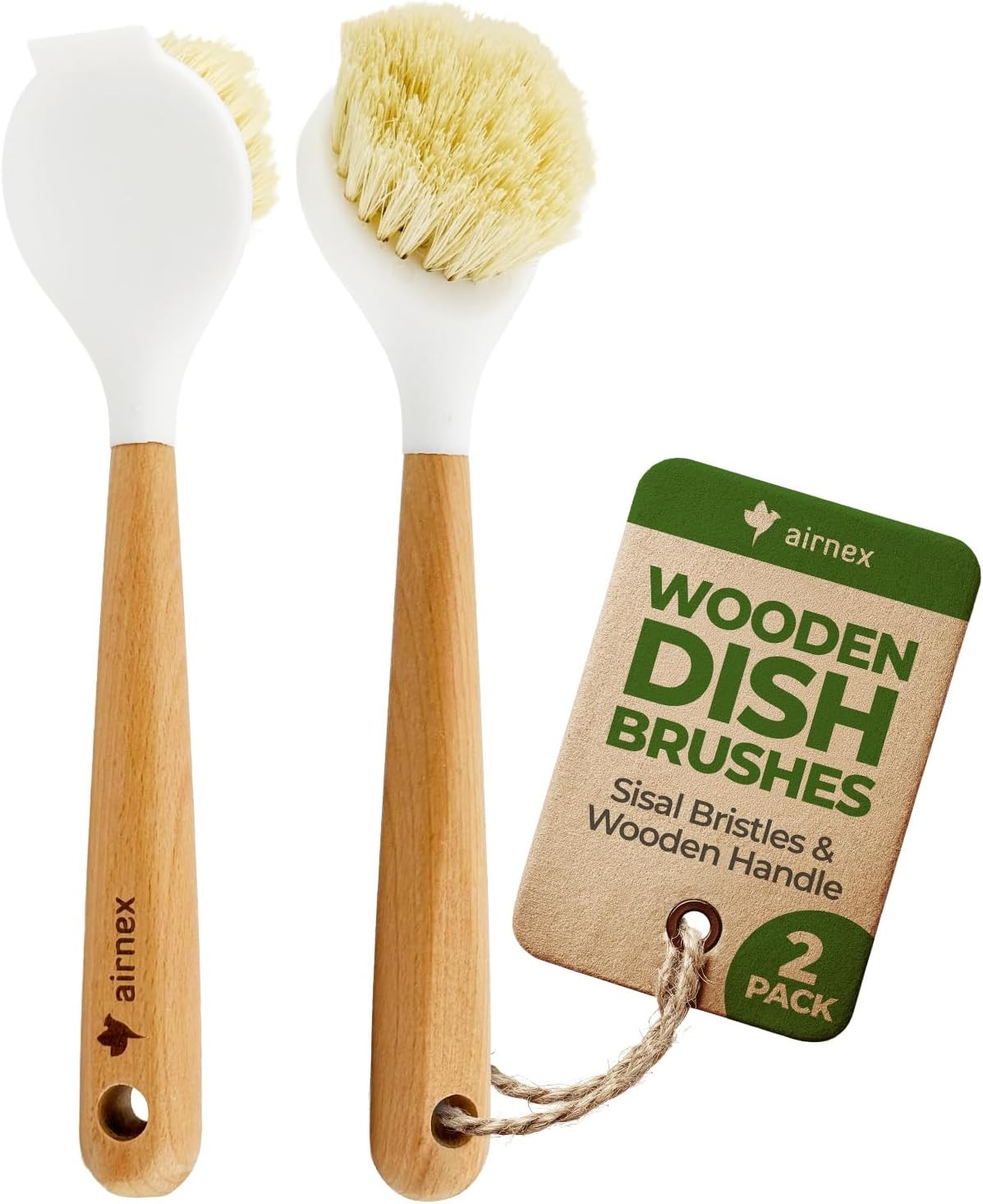 Wood Handle Kitchen Cleaning Brushes for Dishes, Pots and Pans Daily Washing