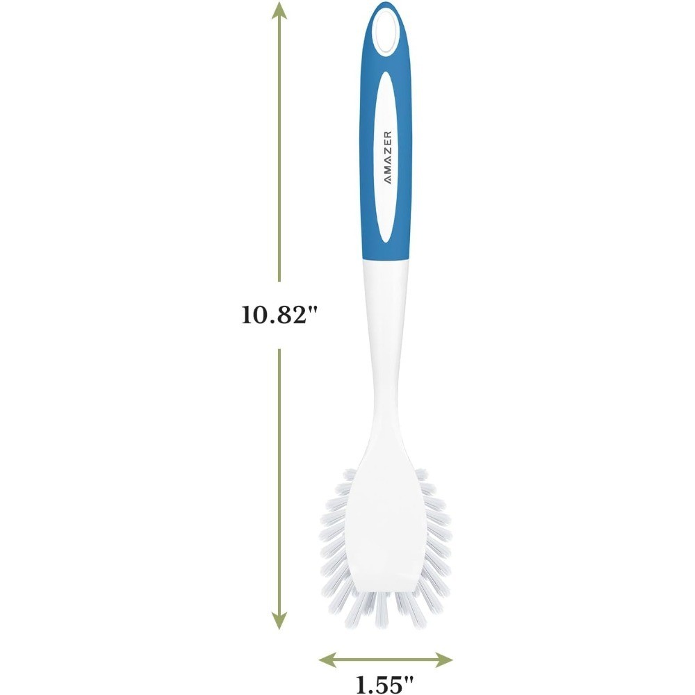 Dish Brush with Handle, 2 Pack Kitchen Scrub Brushes for Cleaning, Dish