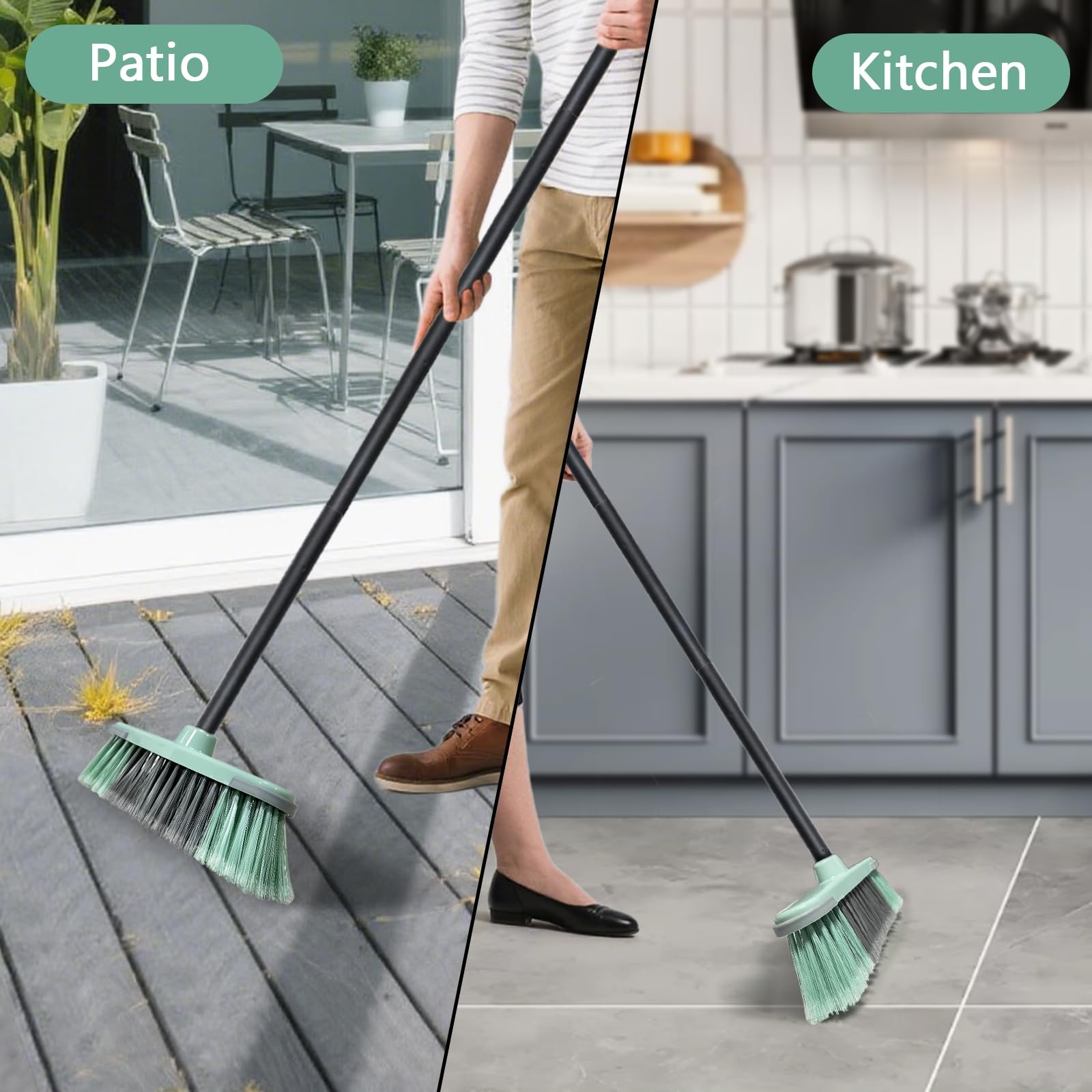 Indoor Broom Soft Bristle Brooms – Brooms for Sweeping Indoor Pet Hair, House…