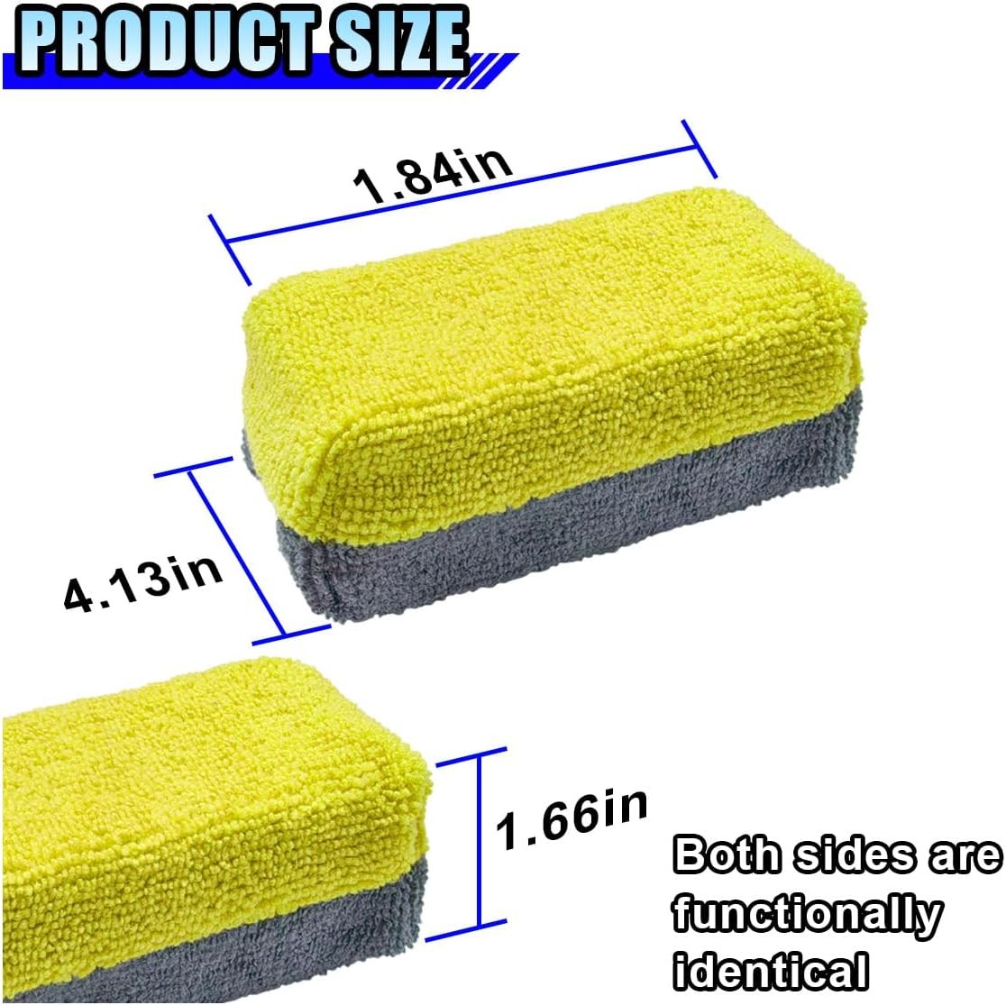 12PCS Ceramic Coating Applicator Sponge, 4.13” x 1.84” Microfiber Car Detailin