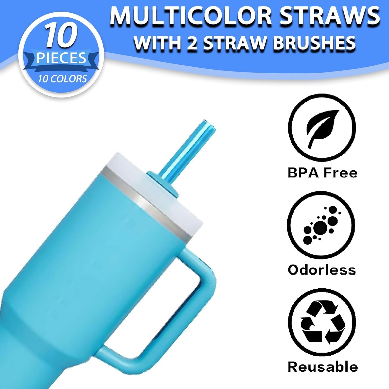 10PCS Replacement Straw Compatible with Stanley|Owala|Simple Modern 40 oz 30 oz