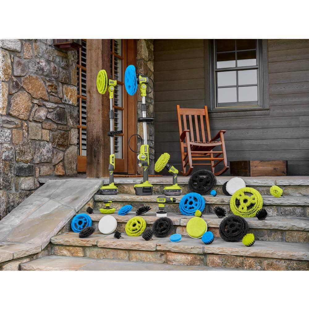 RYOBI Scrubber Accessory Multi-Purpose Cleaning Kit Sponge Bristle Brush 11-Pcs