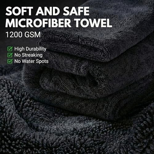 4 Pack 35 x 24 Inch Car Drying Towels 1200 GSM Microfiber Towel for Cars,