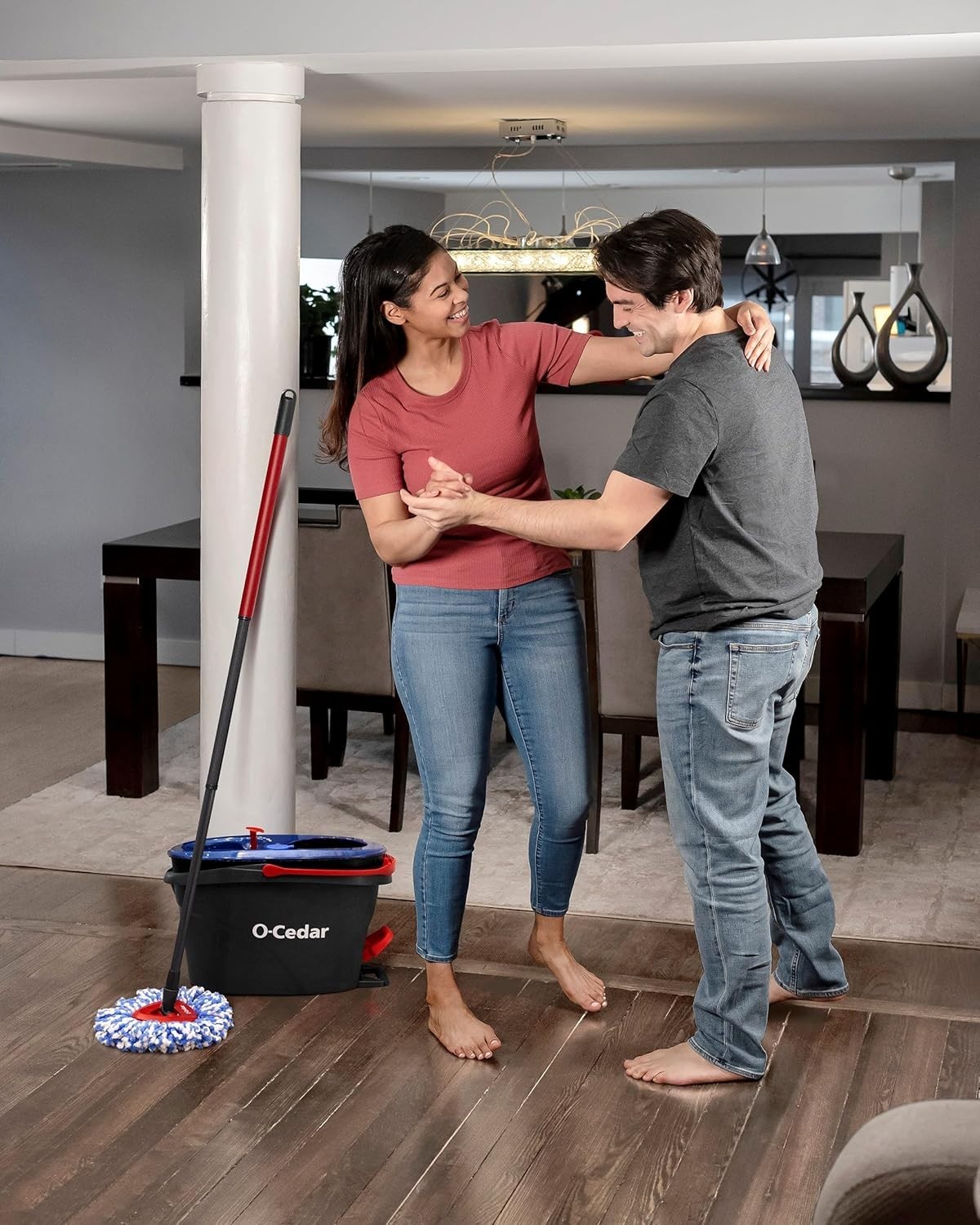 O-Cedar RinseClean Spin Mop & Bucket System | Clean with Clean Water | Remove…