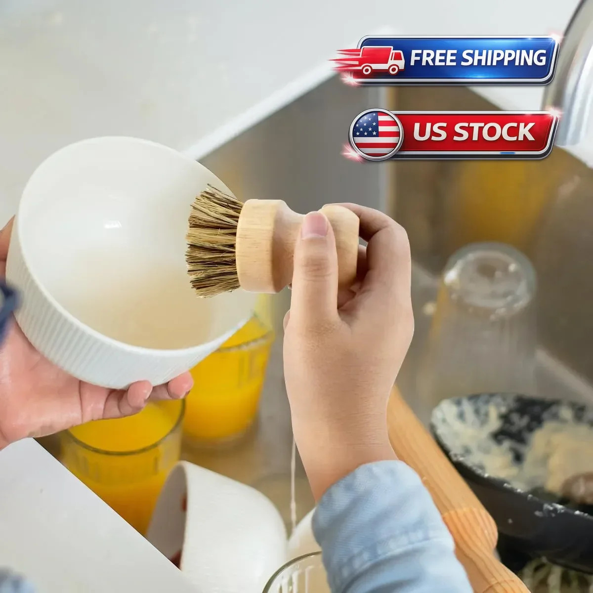 Simply Good Dual Bristle Eco-Friendly Scrub Brush – Two Scrubbing Tools In One