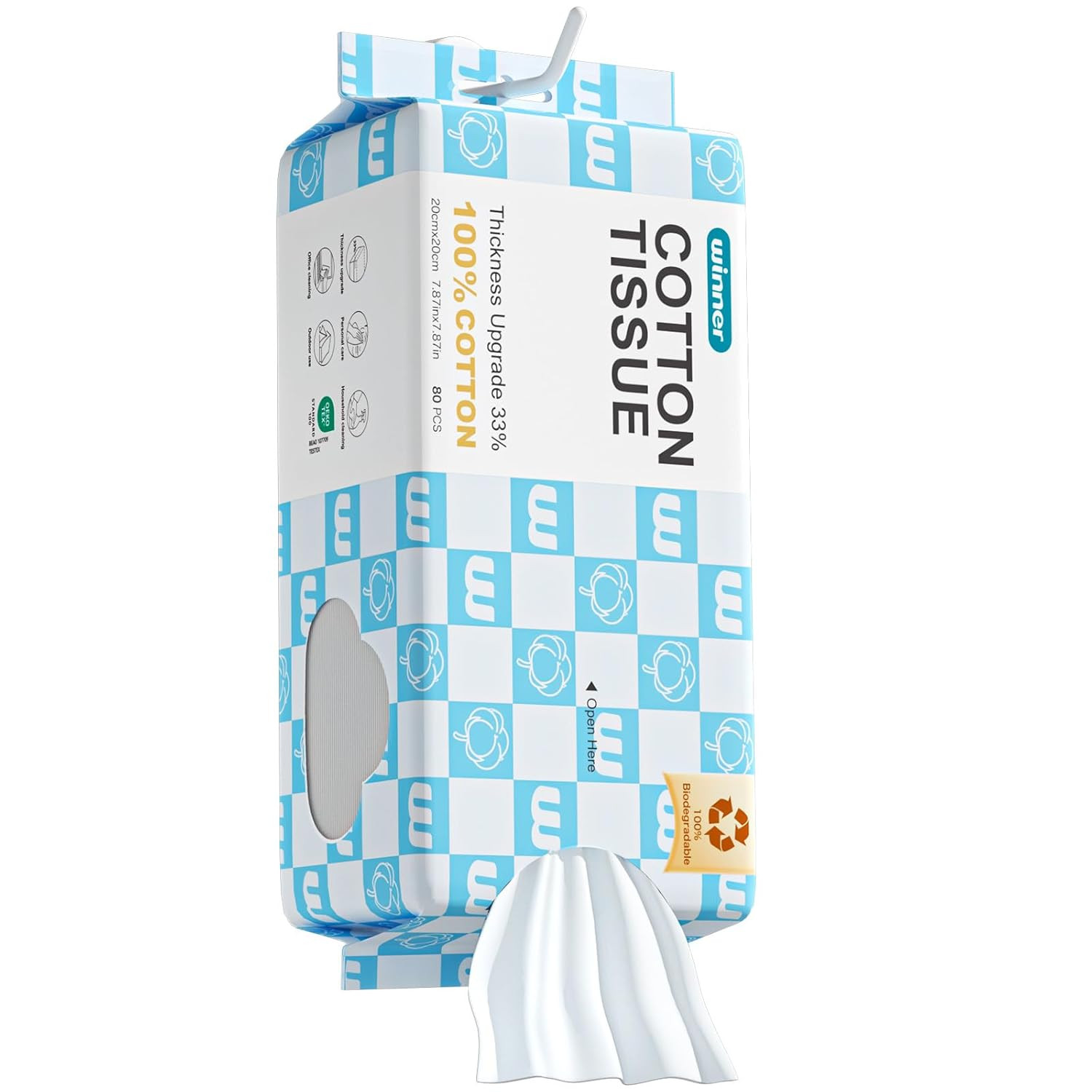 Thicker Biobased Soft Face Towels, Gentle & Unscented, 80 Count
