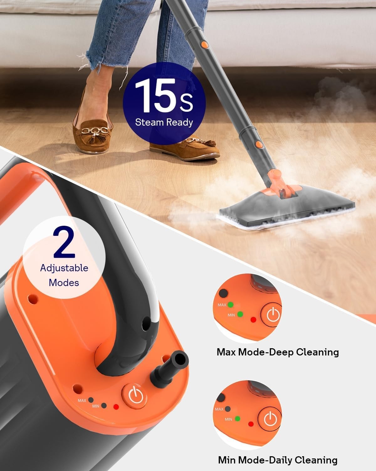HELPX Steam Mop Cleaner Detachable Handheld Steamer Multifunction *NEW IN BOX*