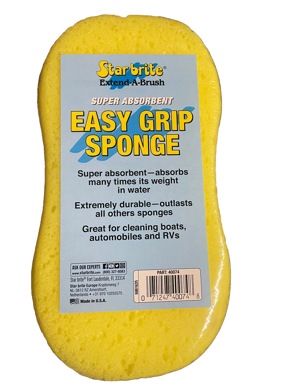 Star brite Extend-A-Brush Super Absorbent Easy Grip Sponge 40074 2 pack