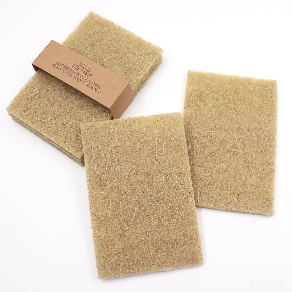 Sisal Scouring Pads 10 Pack NonScratch Dish Scrubbers Eco Friendly Kitchen Pots