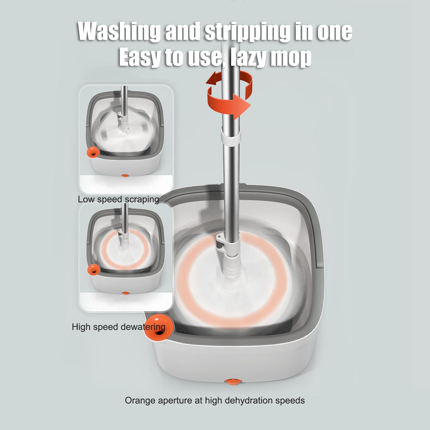 Spin Mop and Bucket System, Includes Spin Mop, Dual Compartment Mop Bucket fas