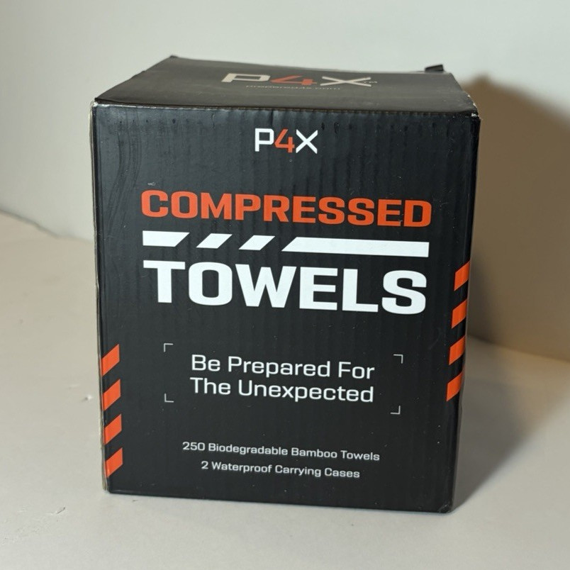 P4X Compressed Biodegradable Bamboo Towels 250 Pack Outdoor Emergency