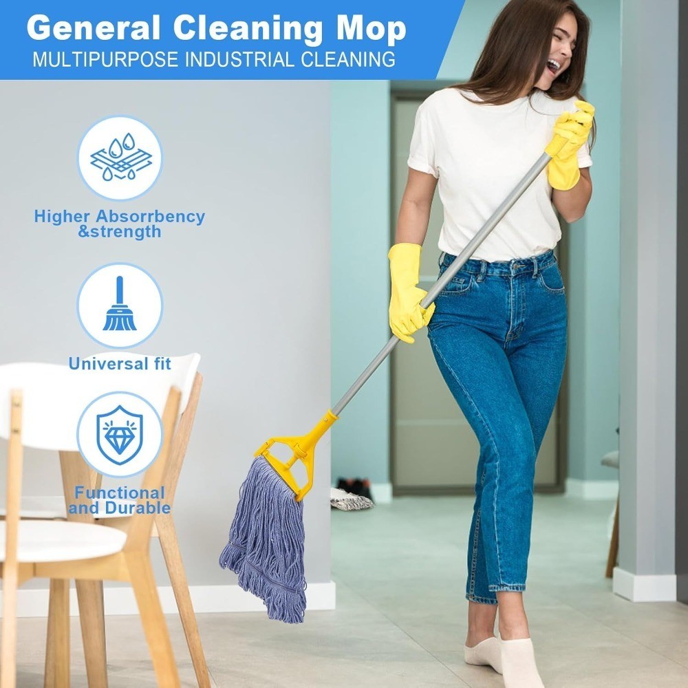 Heavy Duty Commercial Replacement Mop Head Wet Industrial Looped End String