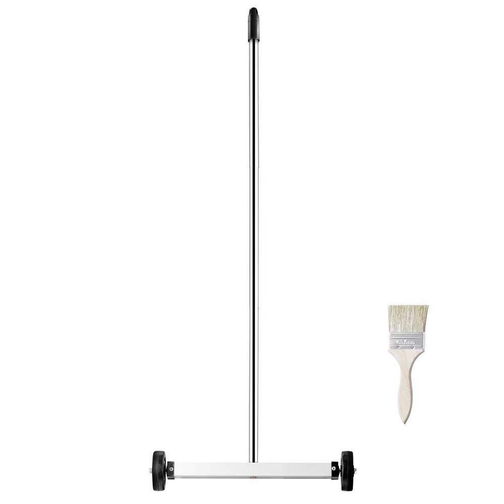 Telescopic Magnetic Broom with Rolling Wheels 15 Inch Compact Portable Magnet