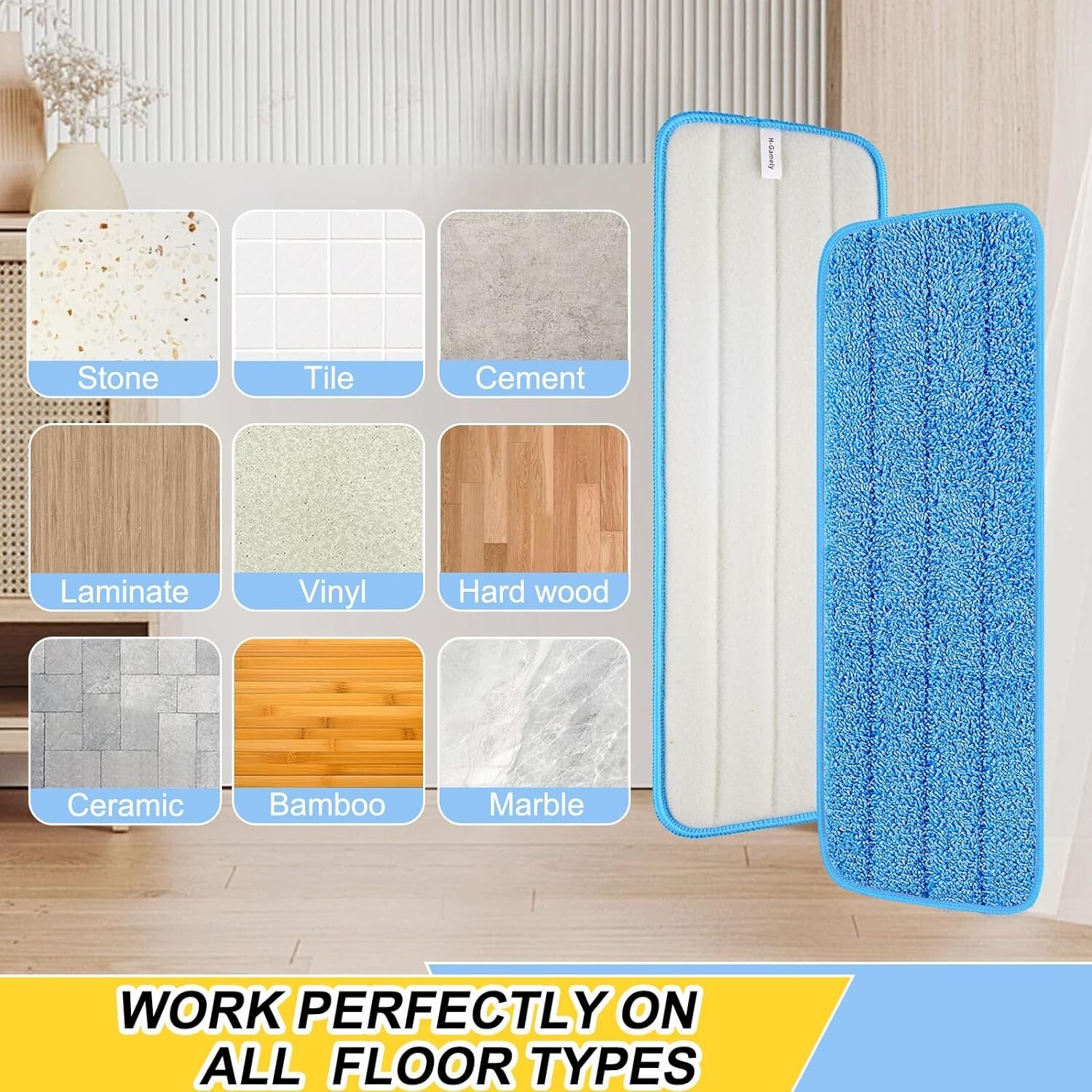 Durable Microfiber Replacement Mop Heads – 8 Pack Set with Money-Back Guarantee