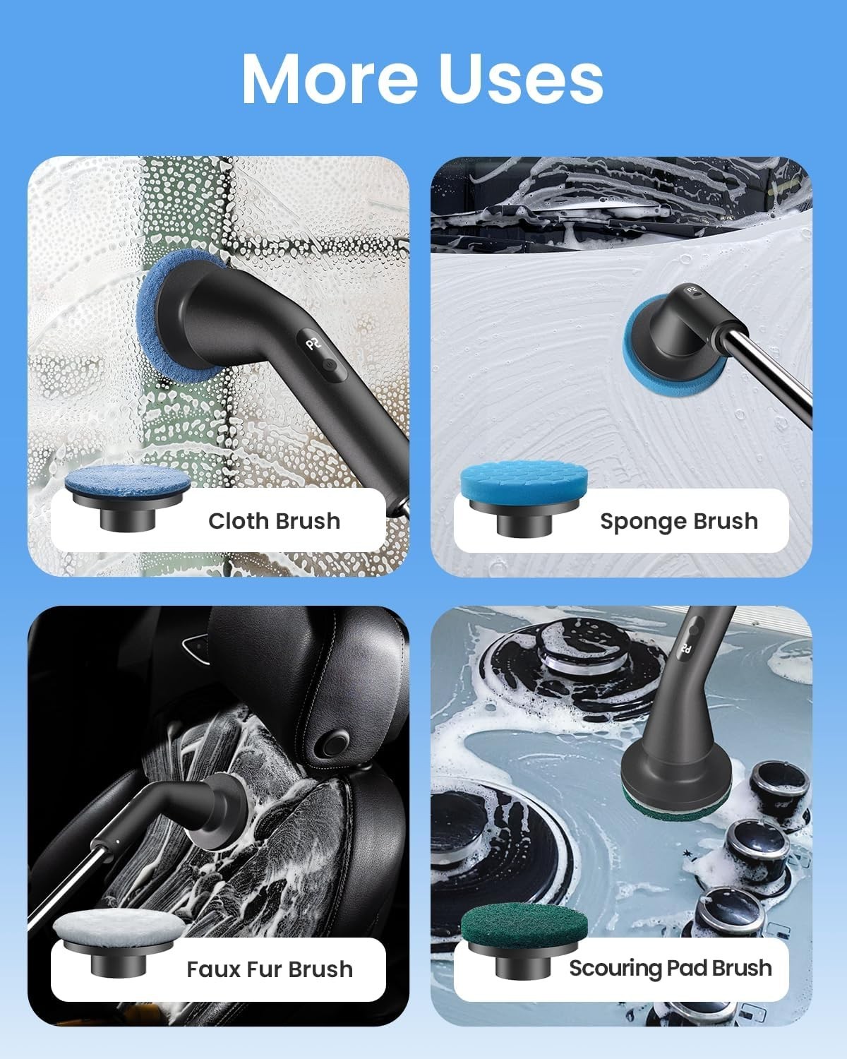 Cordless Spin Scrubber with 7 Brush Heads G1N