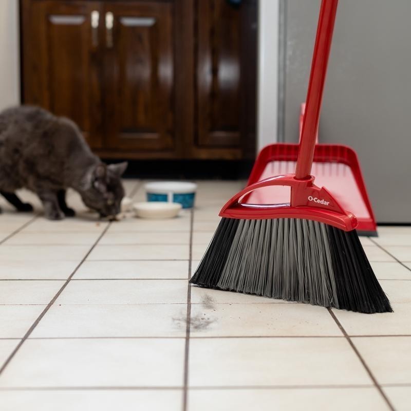 Pet Pro Power Corner Broom W/ Step On Dust Pan Anti-Static Hair Cleaning Tool US