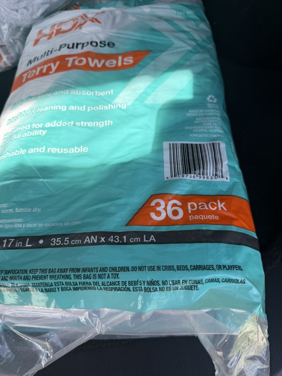 (2 pack) HDX Multi-Purpose Terry Towels 14” x 17” 72 Pack Home, Auto & Shop