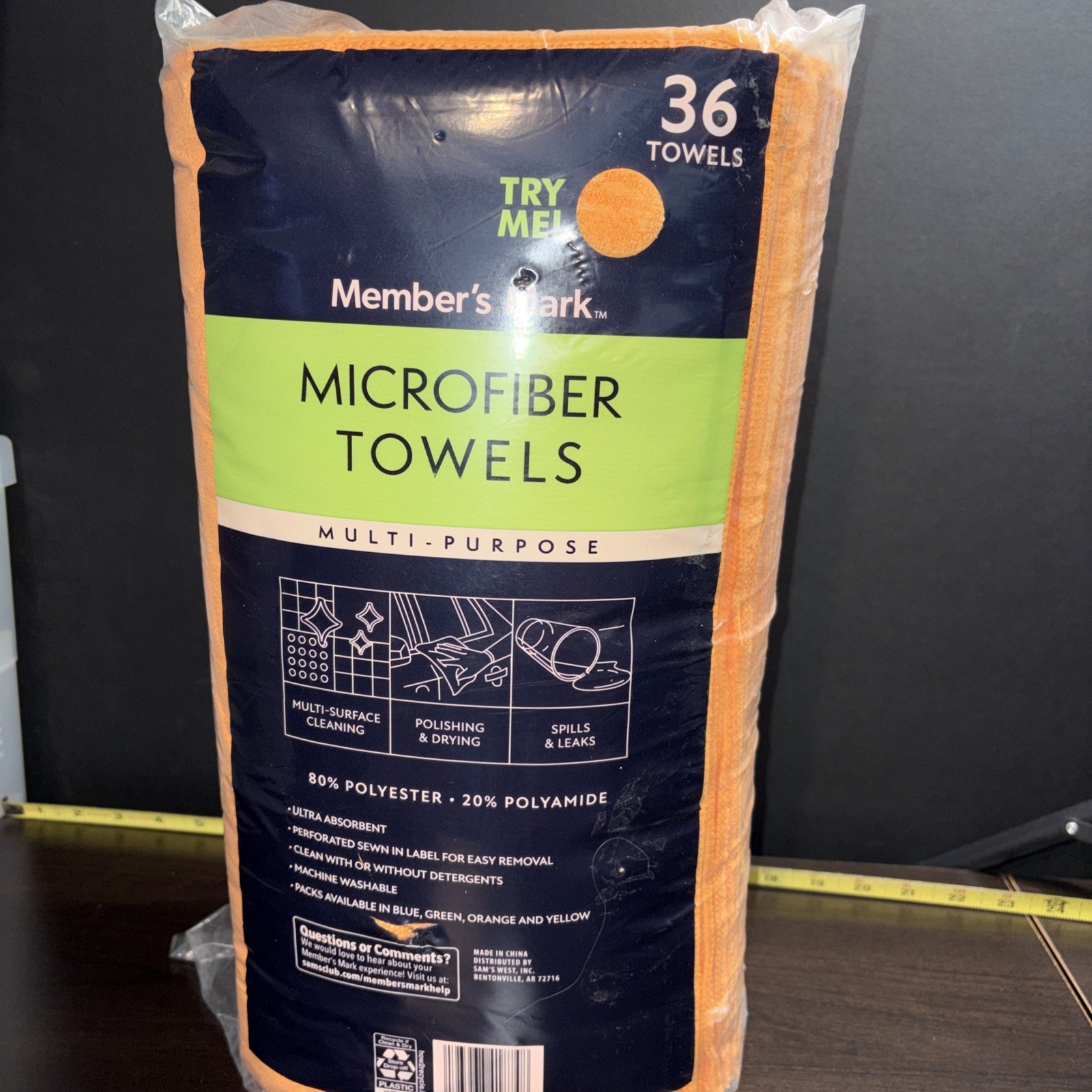 Member’s Mark 16″ x 16″ Microfiber Towels, 36 Count (Orange)