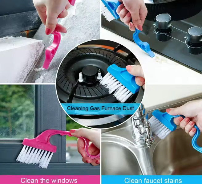 2-in-1 Windows Gap Cleaning Brush & Flat Shovel Household Tool for Kitchen, Bath