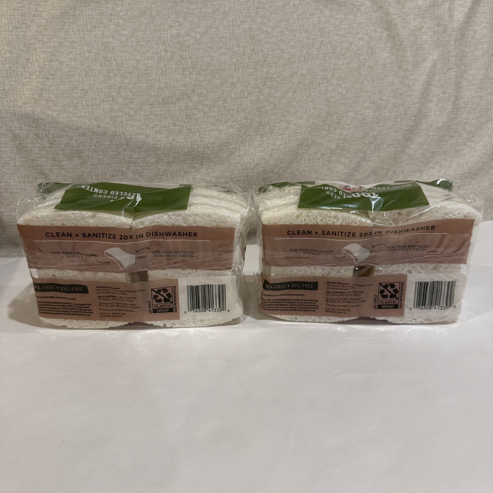 Scotch Brite Greener Clean Non Scratch Scrub Sponges 6 Pack Durable Lot of 2 NEW