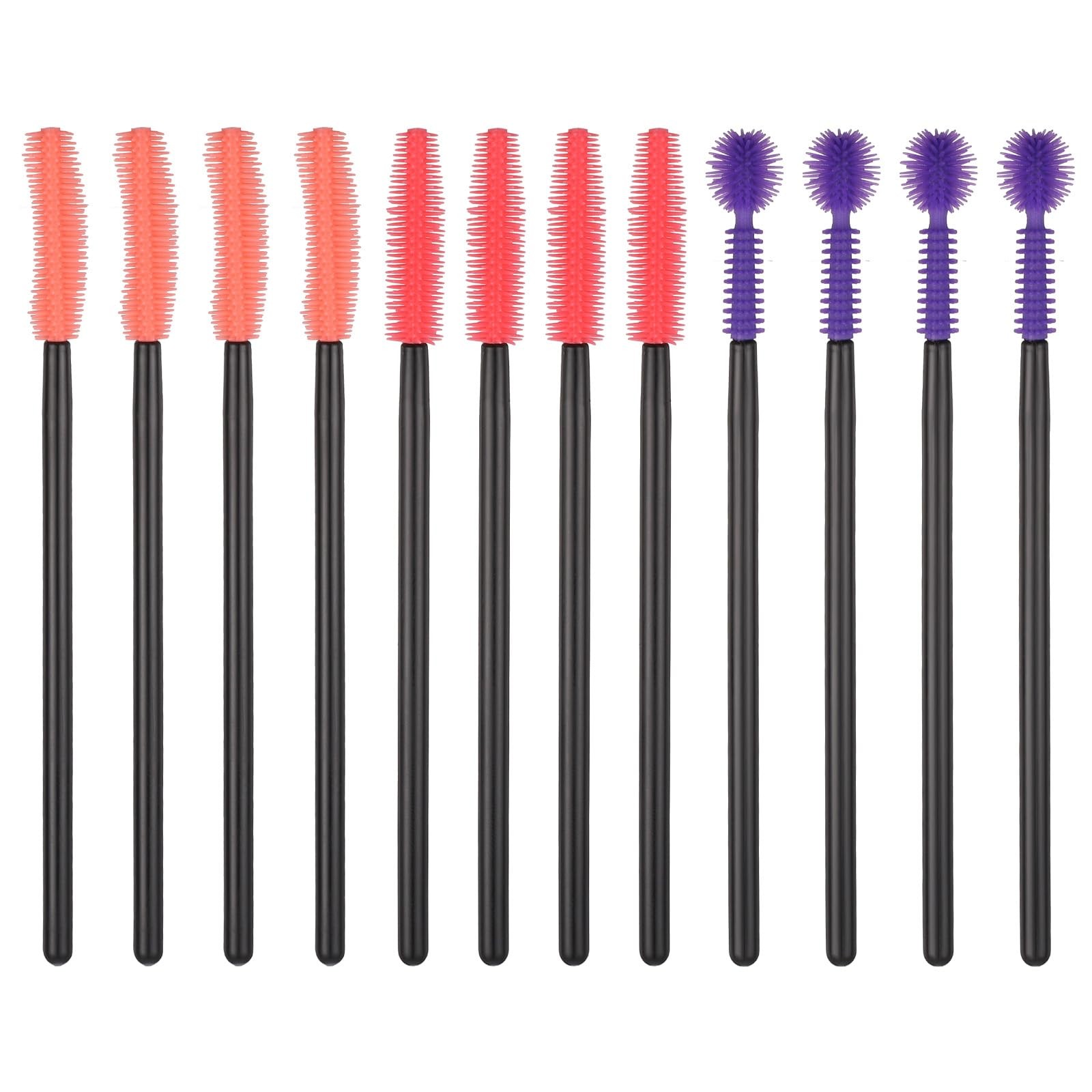 12 Pcs Silicone Nook and Cranny Brush Crevice Cleaning Orange, Purple, Red