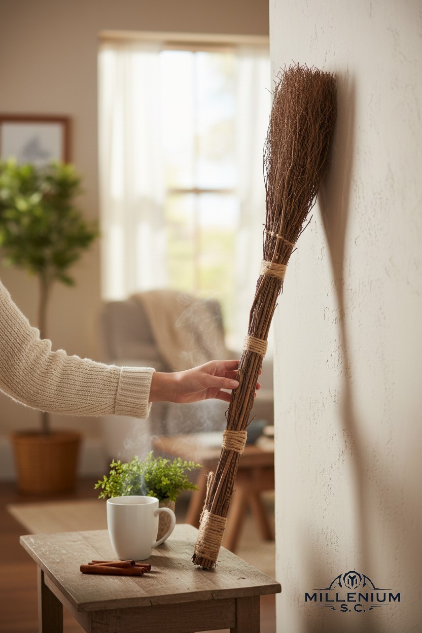 Highly Scented Cinnamon Broom Stick 36 inch Heather Rope Loop Fall Winter Decor