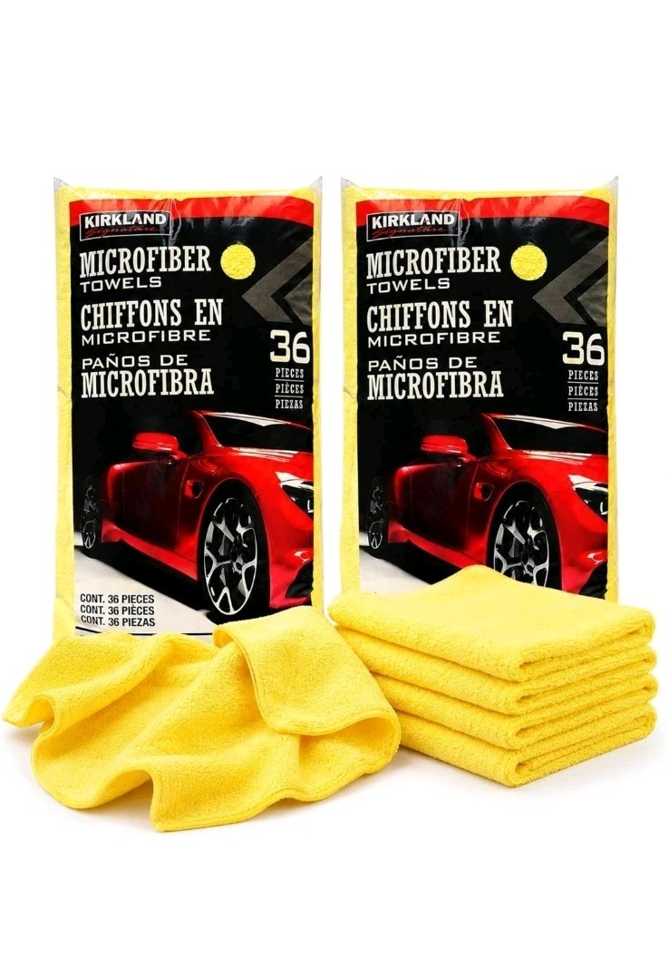Kirkland Signature Ultra Plush Microfiber Towel, Yellow, 16 in x 16 in, 12-Count