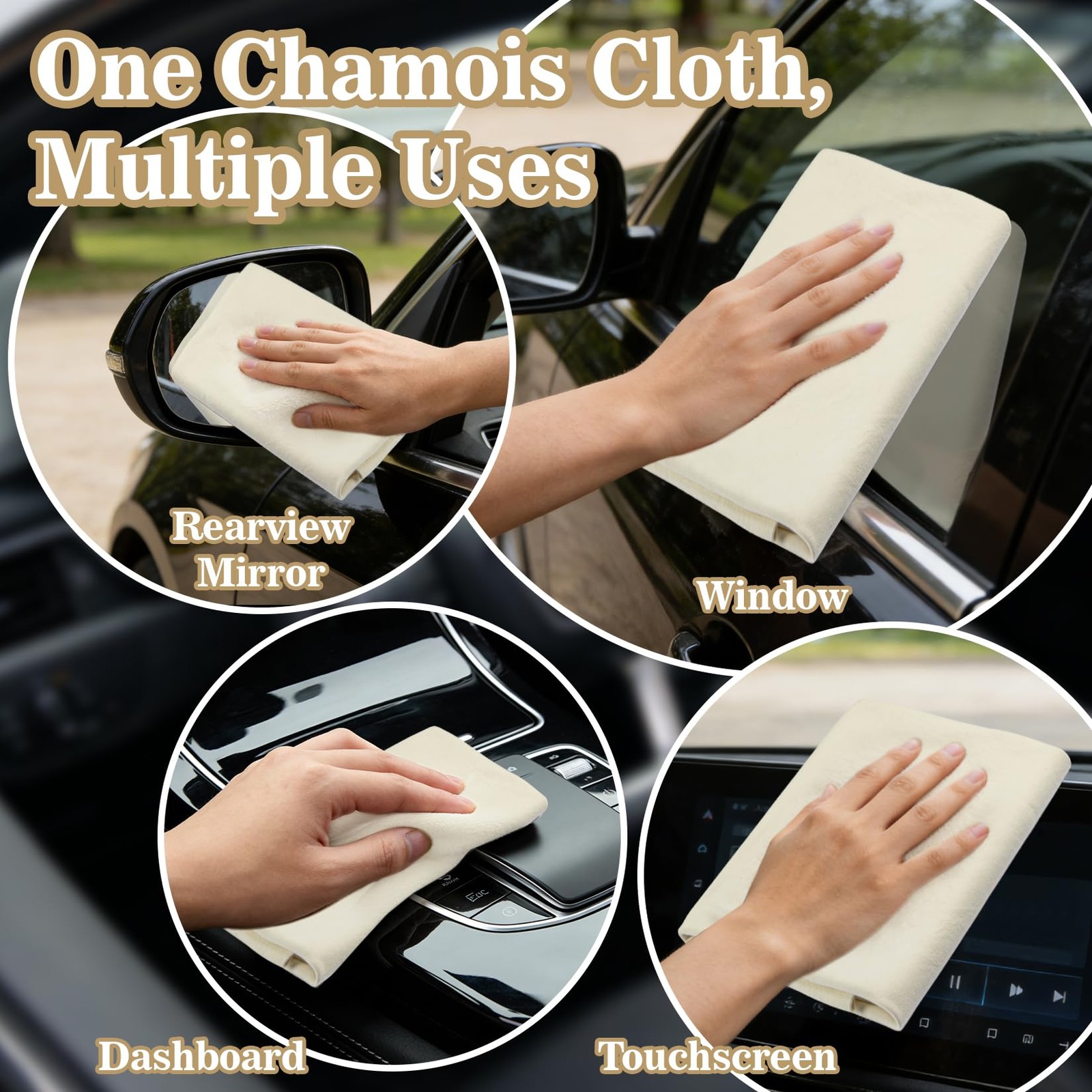 Chamois Cloth for Car – Sheepskin Cleaning Cloth Car Drying Towel Real Sheepskin