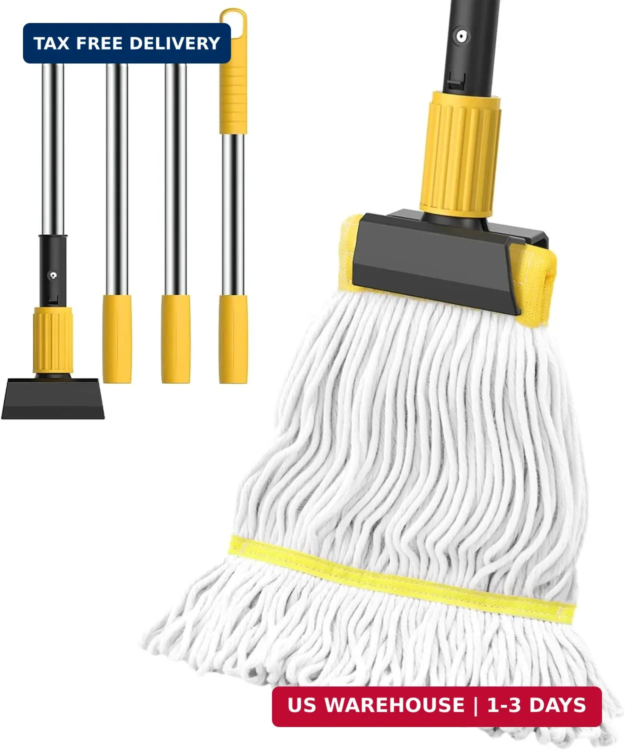 Heavy Duty String Wet Mop for Floor Cleaning, Commercial Industrial Cotton Mops