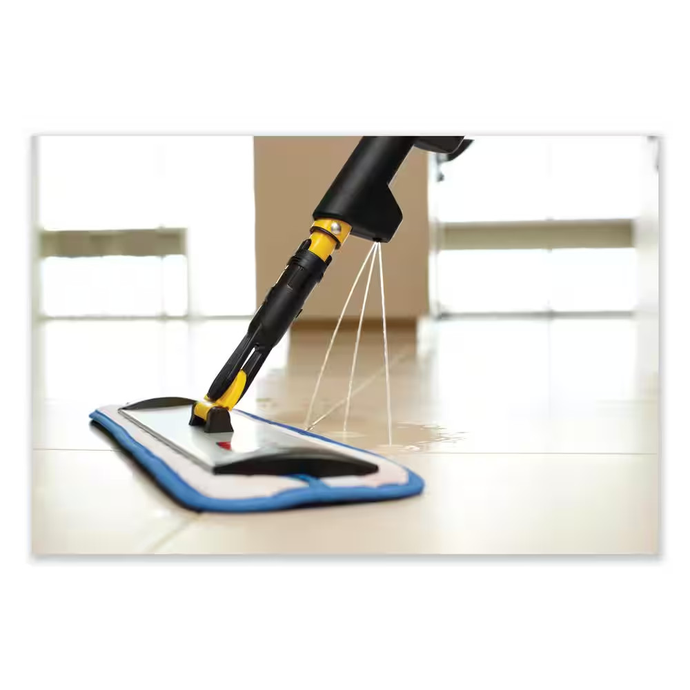 17 In. W Pulse Microfiber Spray Mop System, 52 In. Yellow Plastic Handle