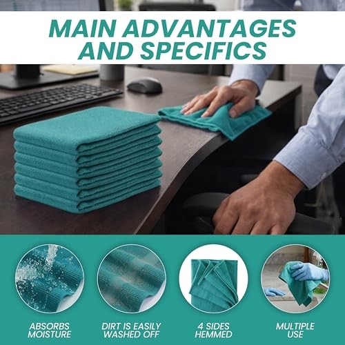 Premium Huck Towels – (12 Pack) 15 x 27 inches 100% 15 x 27 in. (12 Pack) Green