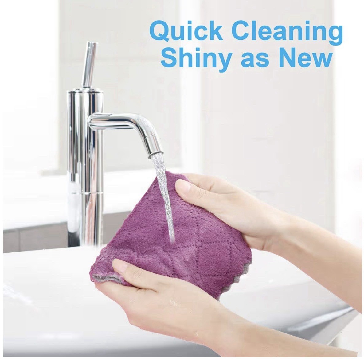 Purple Coral Fleece Cleaning Cloths 10x6in Soft Absorption Kitchen Furniture