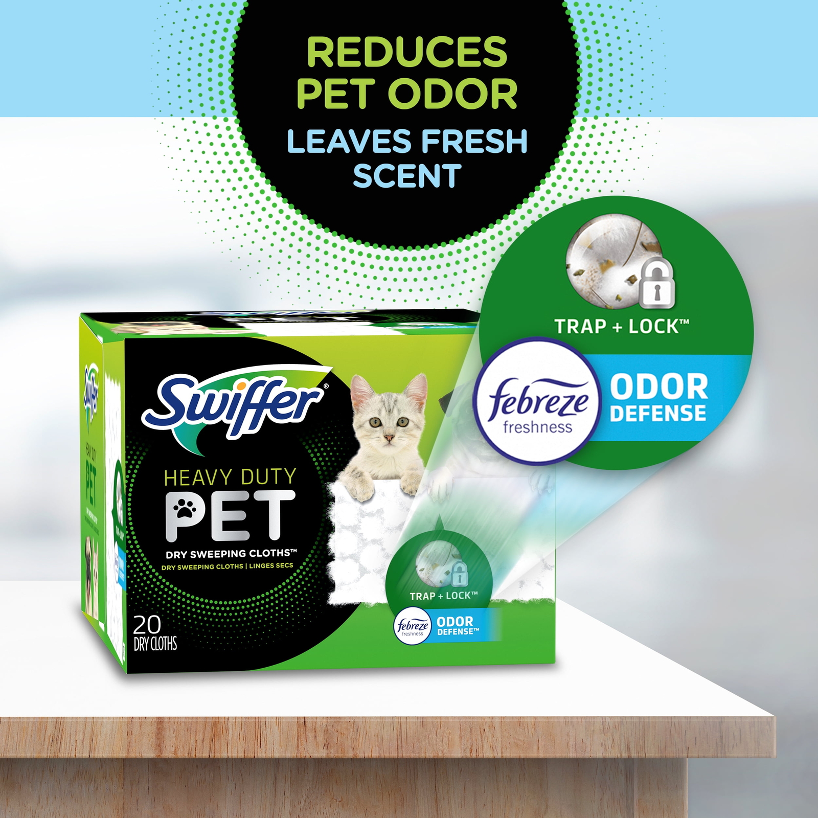 Swiffer Sweeper Pet Heavy Duty Dry Multi-Surface Cloth Refills Floor Cleaner 20