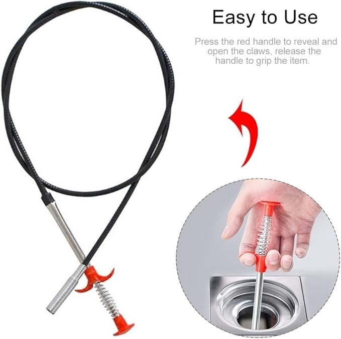 1PC Spring Pipe Dredging Tool 0.6M-3M Drain Snake Clog Remover Cleaning Stick US