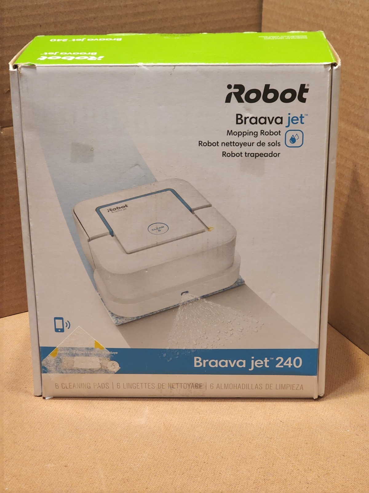 iRobot Braava jet 240 Smart Mopping Robot Bluetooth w/Dry Sweeping Pads