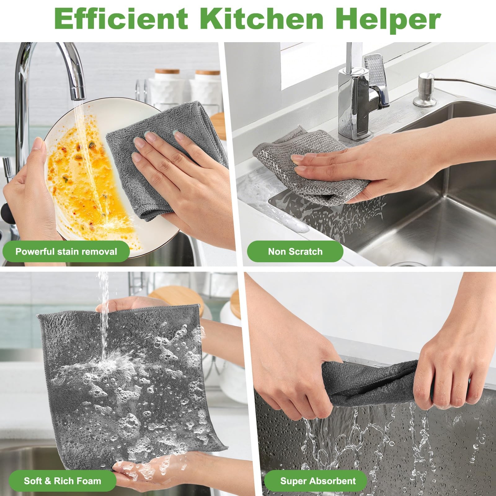 Non Scratch Wire Dishcloth,Multipurpose Wire Dishwashing Rag,10PCS