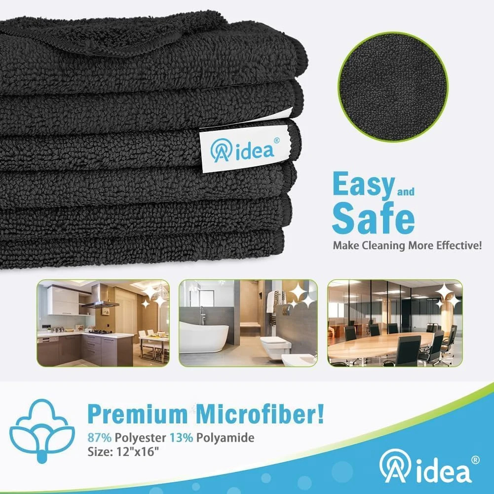 AIDEA Microfiber Cleaning Cloth-8PK, Soft Microfiber Towels for Cars, Absorbent