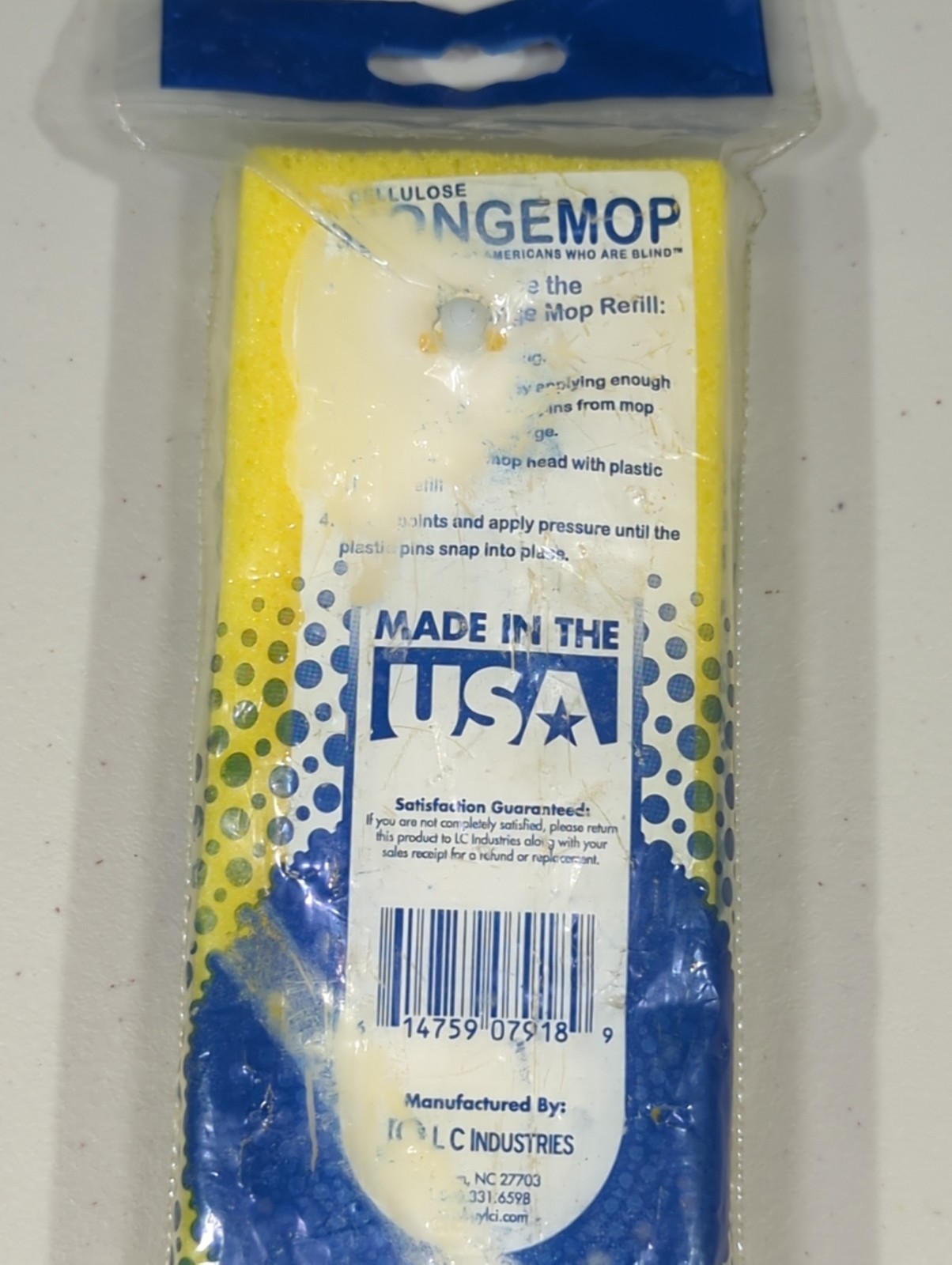 Cellulose Spongemop Refill Type G Yellow Long Lasting Sponge Mop Made in USA