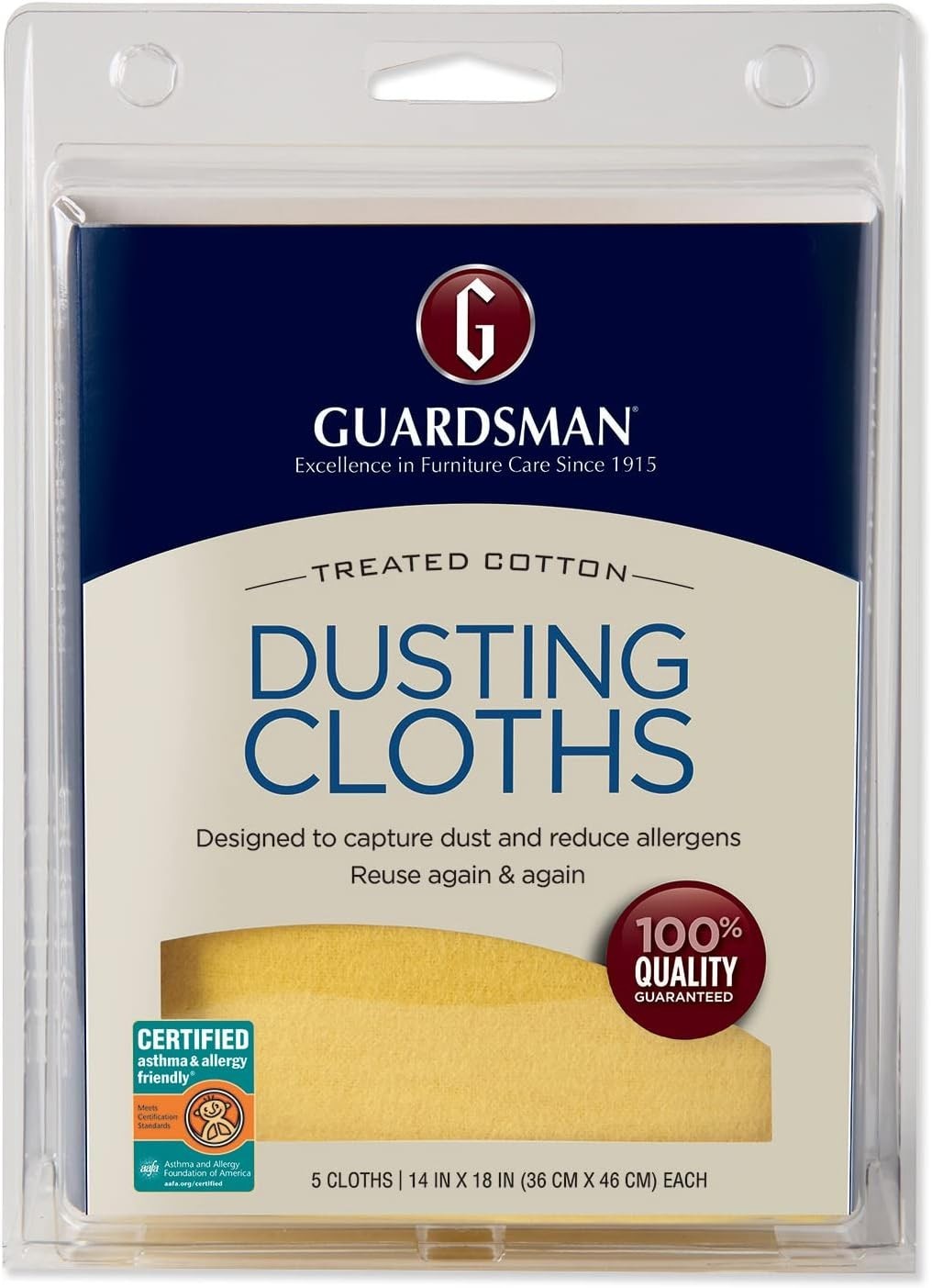 5 Soft Cotton Dusting Cloths: Specially Treated for Effortless Cleaning