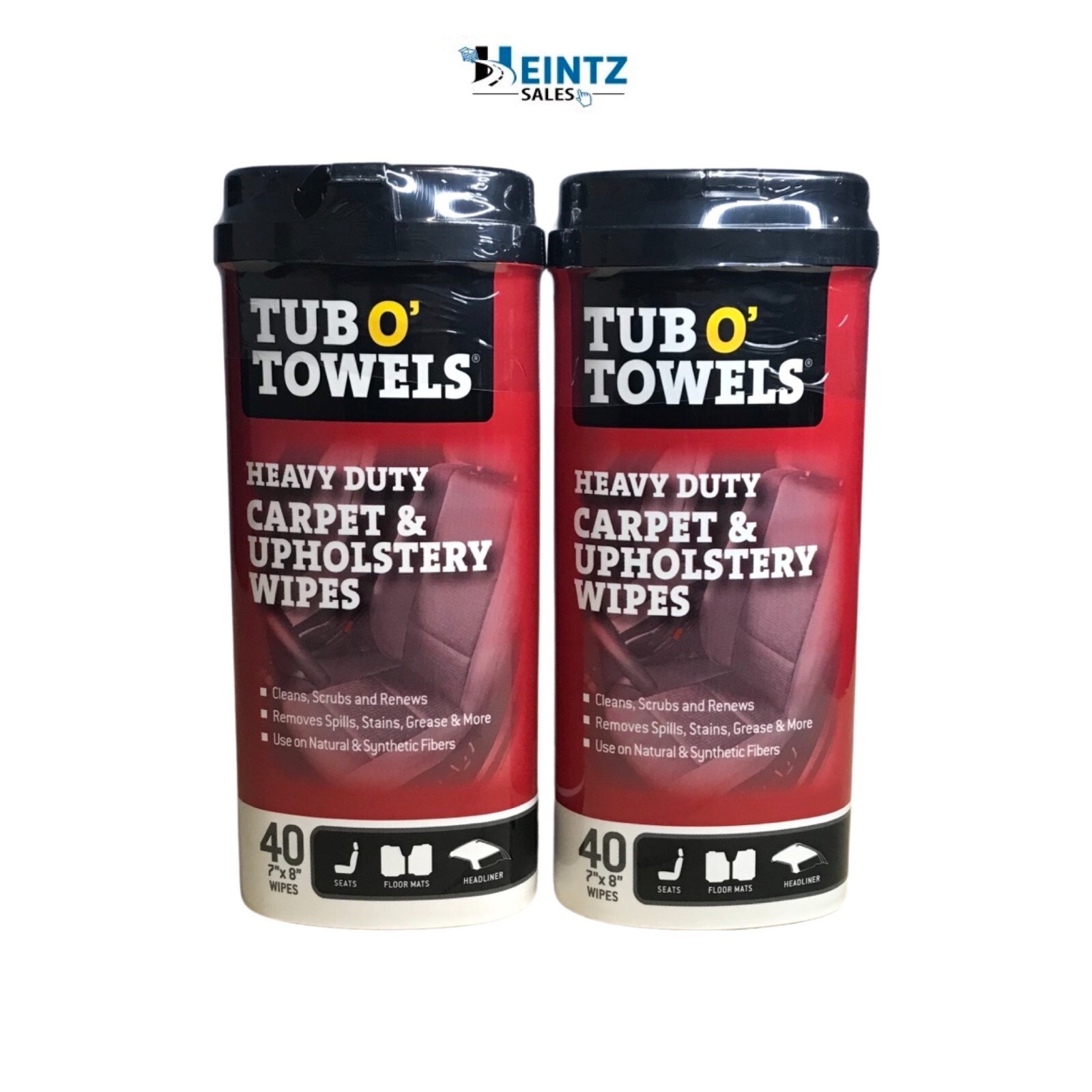 Tub O Towels TW40-CPA (2-Pack) Heavy Duty Carpet & Upholstery Automotive Wipes