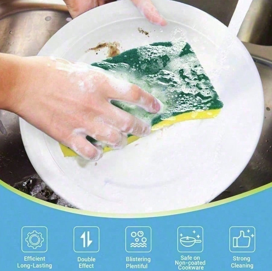 10pcs Thickened Cleaning Sponges – Soft, Durable & Water-Absorbent Wipes – NEW