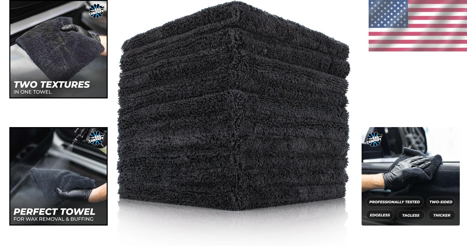 Professional 10-Pack Edgeless Microfiber Towels for Ultimate Car Care – 16×16