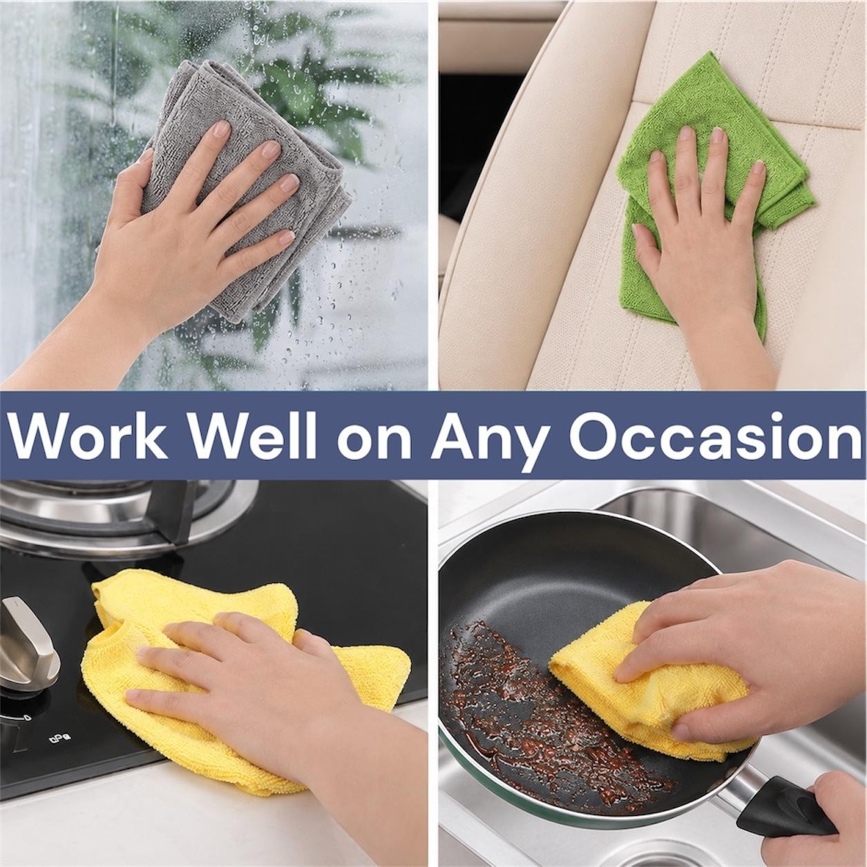 Microfiber Cleaning Cloths, Ultra Absorbent, Lint Free – Pack of 12