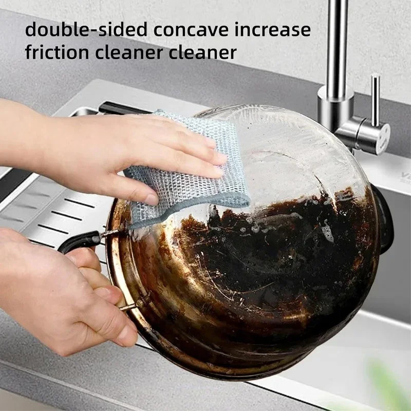 1/30Pcs Multi-Purpose Wire Miracle Cleaning Cloths Metal Steel Wire Rags Kitchen