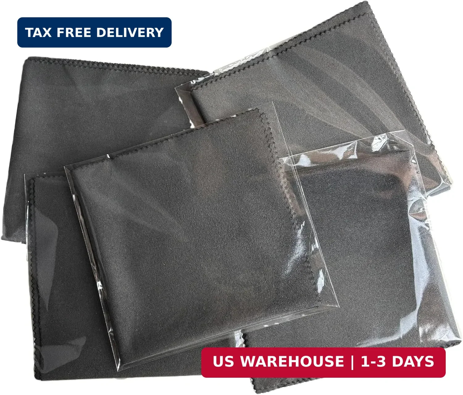 Silicone Gun Cleaning Cloth Set, 12 x 12 inch, 5-Pack, Gray, Lint-Free for Firea