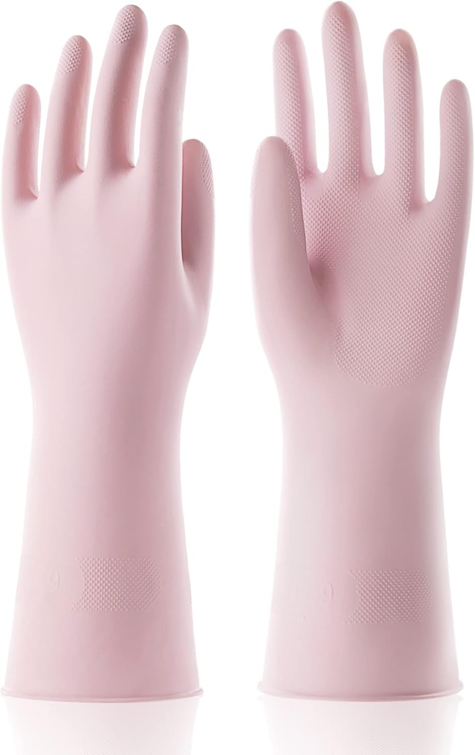 Large Household Rubber Gloves with Cotton Liner & Non-slip Grip, Waterproof L…