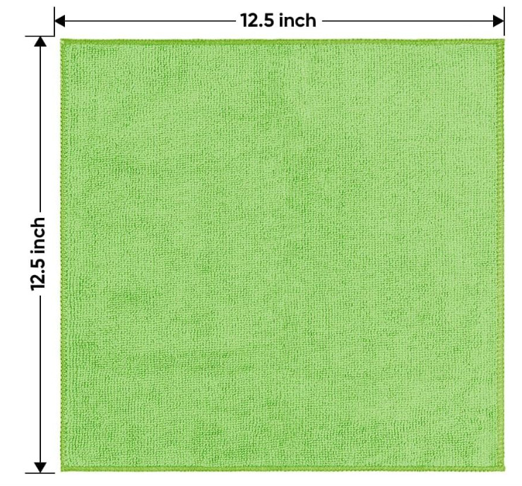 HOMEXCEL Green Microfiber Cleaning Cloth 12 Pack, 12.5 x 12.5 inch Microfiber To